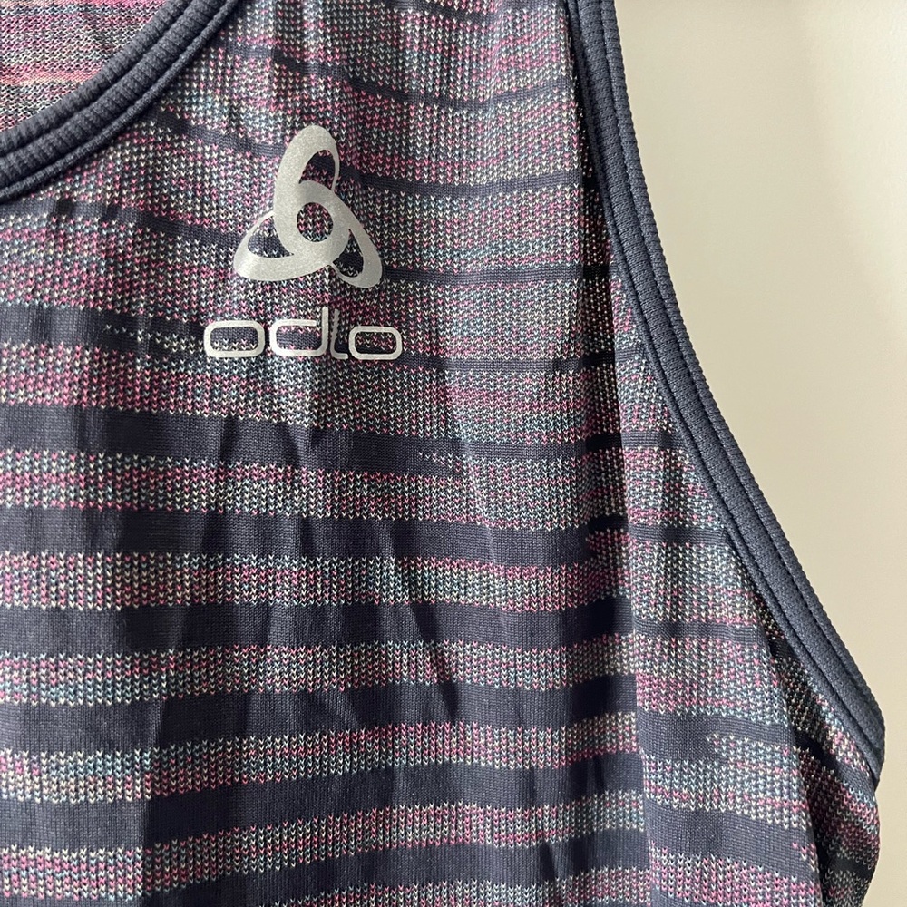 Odlo Striped Racerback Tank Top - Picture 2 of 5